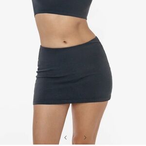 LA Apparel GARMENT DYE MINI TUBE SKORT in dolphin blue